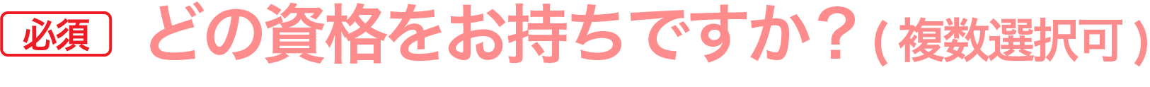 どの資格をお持ちですか? (複数選択可)